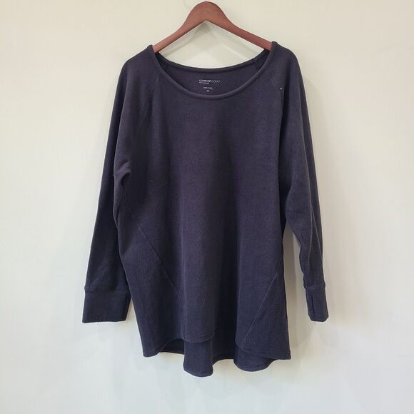 Comfort Code Cuddl Duds Womens Fleece Pullover Sweater Black Size 2X Long Sleeve - Picture 1 of 9